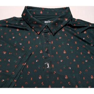 BOGEY BROS Golf Polo Shirt XXL 2XL Nature Calls Bears Green All Over